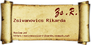 Zsivanovics Rikarda névjegykártya
